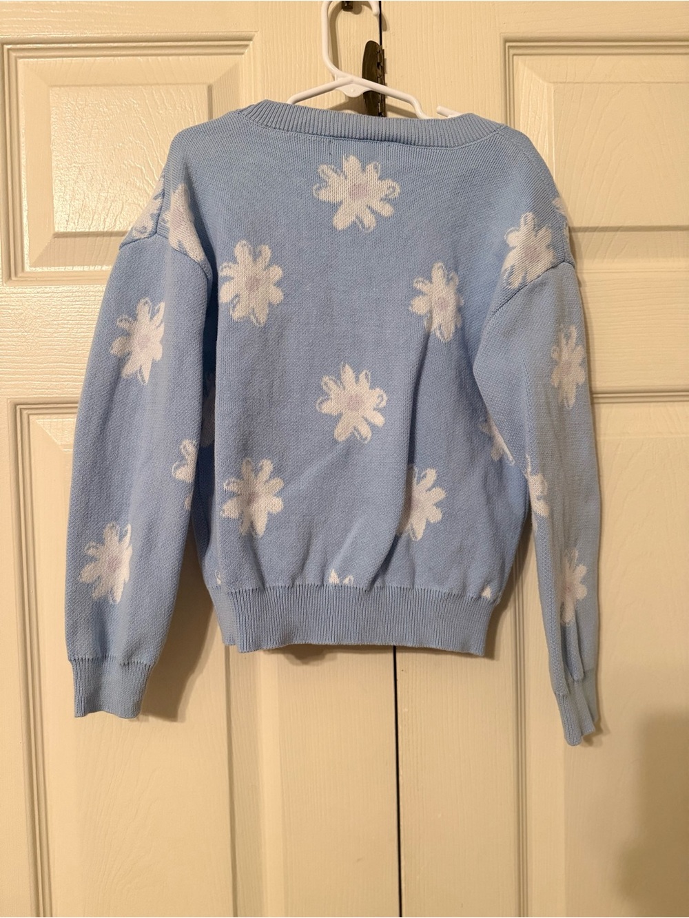 DKNY girls Soft Blue Floral Button-Front Cardigan - Picture 3 of 3